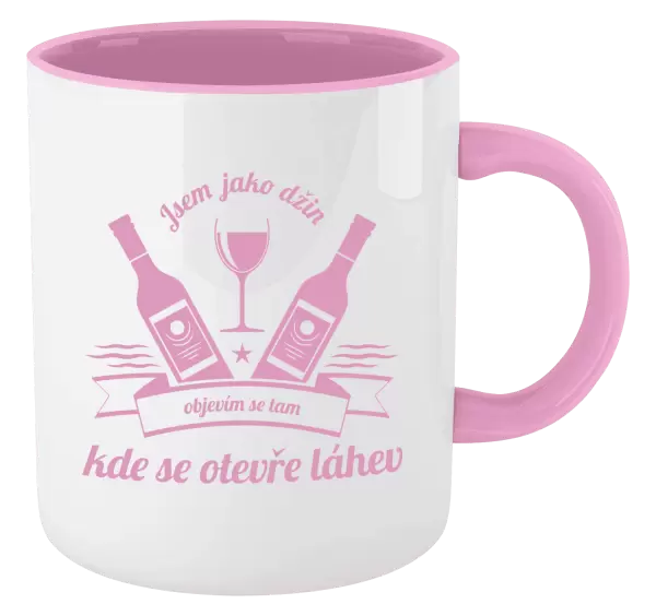 Hrnek Jsem jako džin, objevím se tam, kde se otevře lahev