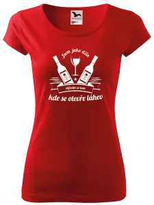 Dámské tričko Jsem jako džin, objevím se tam, kde se otevře lahev