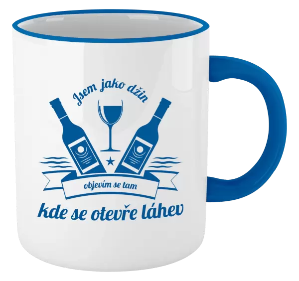 Hrnek Jsem jako džin, objevím se tam, kde se otevře lahev