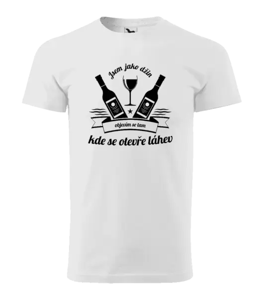 Pánské tričko Jsem jako džin, objevím se tam, kde se otevře lahev