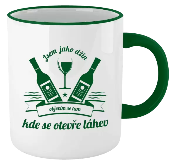 Hrnek Jsem jako džin, objevím se tam, kde se otevře lahev