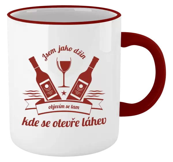 Hrnek Jsem jako džin, objevím se tam, kde se otevře lahev