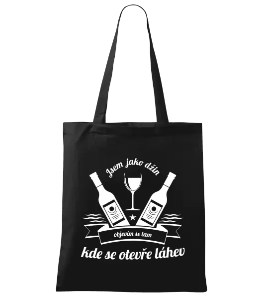 Látková taška Jsem jako džin, objevím se tam, kde se otevře lahev