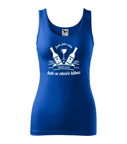 Dámské tílko Jsem jako džin, objevím se tam, kde se otevře lahev