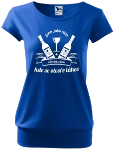 Dámské tričko Jsem jako džin, objevím se tam, kde se otevře lahev