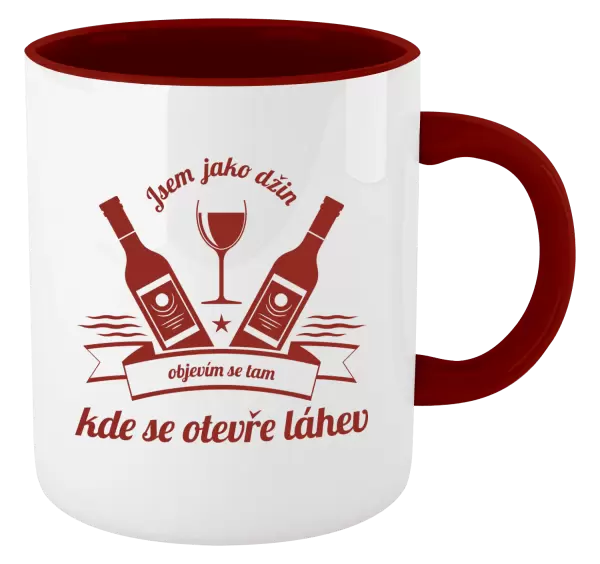 Hrnek Jsem jako džin, objevím se tam, kde se otevře lahev