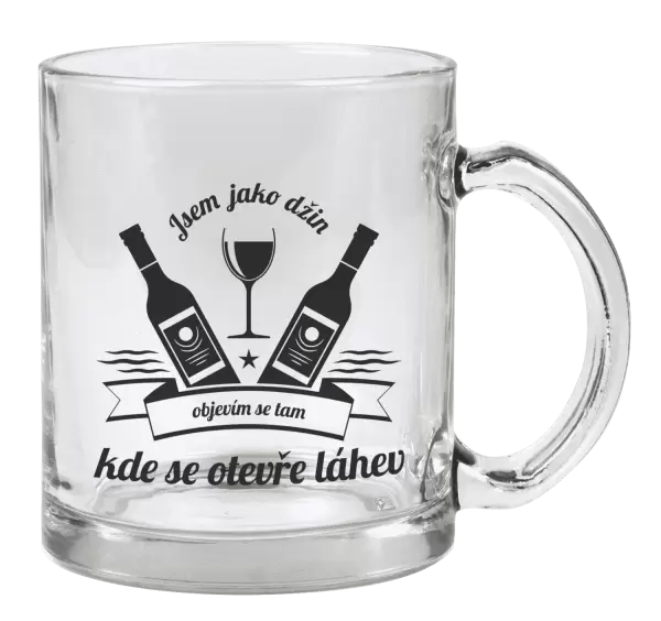 Hrnek Jsem jako džin, objevím se tam, kde se otevře lahev