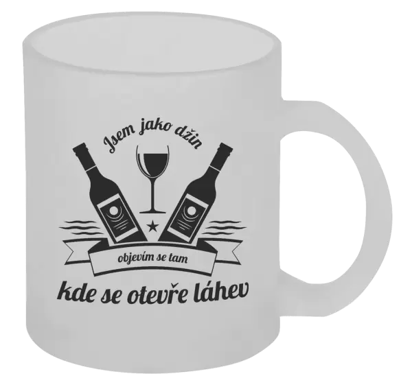 Hrnek Jsem jako džin, objevím se tam, kde se otevře lahev