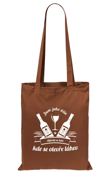 Látková taška Jsem jako džin, objevím se tam, kde se otevře lahev