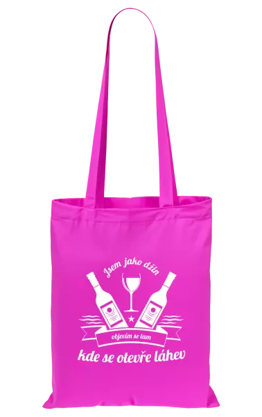 Látková taška Jsem jako džin, objevím se tam, kde se otevře lahev