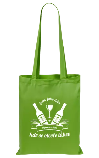 Látková taška Jsem jako džin, objevím se tam, kde se otevře lahev
