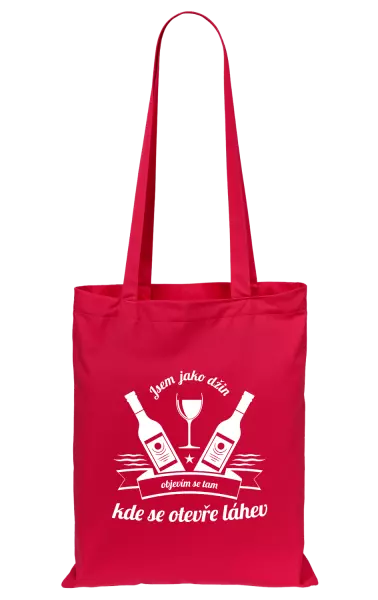 Látková taška Jsem jako džin, objevím se tam, kde se otevře lahev