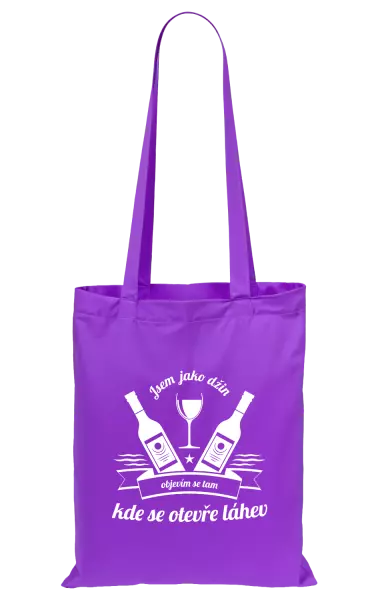 Látková taška Jsem jako džin, objevím se tam, kde se otevře lahev