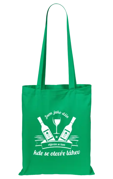 Látková taška Jsem jako džin, objevím se tam, kde se otevře lahev