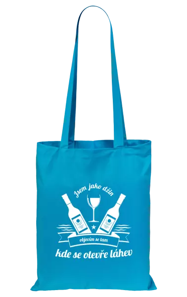 Látková taška Jsem jako džin, objevím se tam, kde se otevře lahev