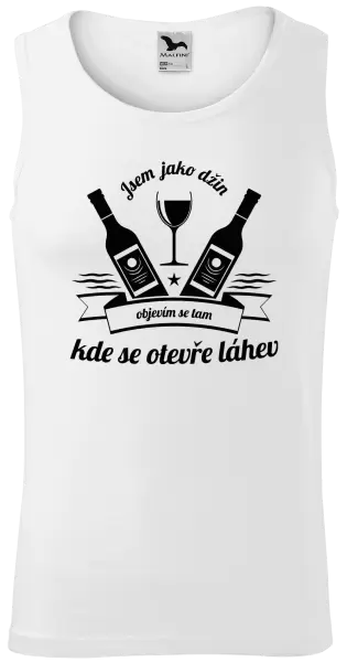 Pánské tílko Jsem jako džin, objevím se tam, kde se otevře lahev