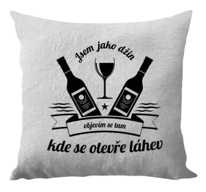 Polštář Jsem jako džin, objevím se tam, kde se otevře lahev