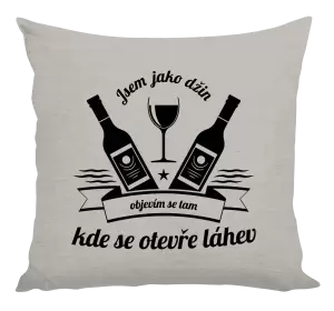 Polštář Jsem jako džin, objevím se tam, kde se otevře lahev