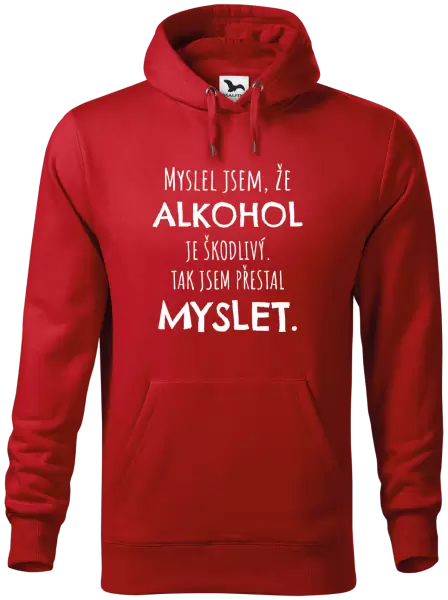 Pánská mikina Myslel jsem, že alkohol je škodlivý