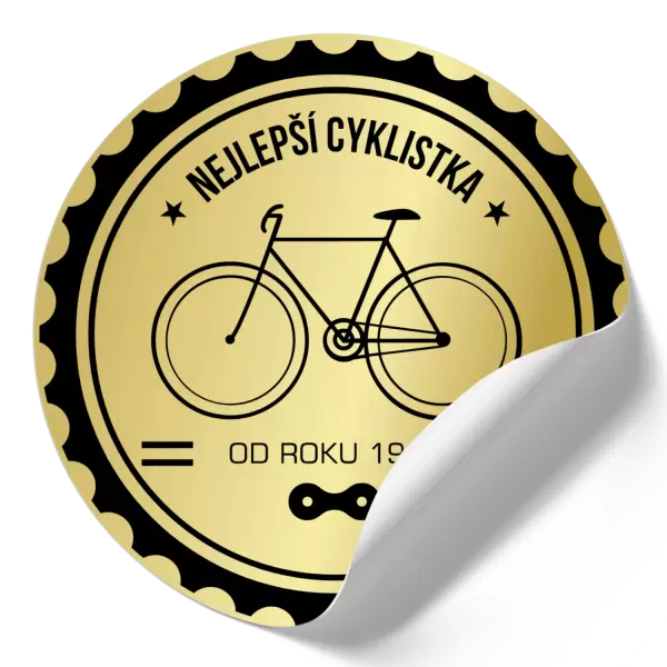 Samolepka Nejlepší cyklistka od roku