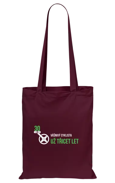 Látková taška Vášnivý cyklista už x let