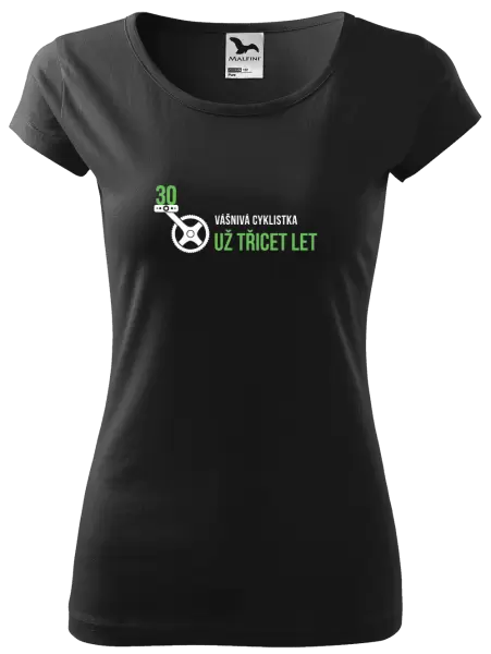 Dámské tričko Vášnivá cyklistka už x let