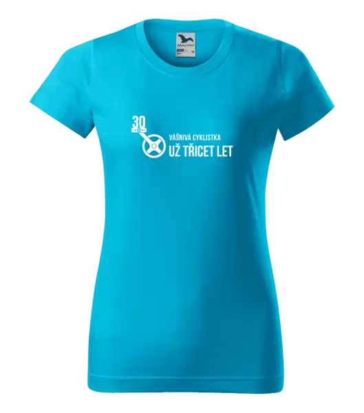 Dámské narozeninové tričko Vášnivá cyklistka už x let