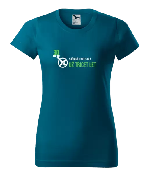 Dámské narozeninové tričko Vášnivá cyklistka už x let