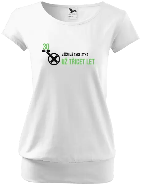 Dámské tričko Vášnivá cyklistka už x let
