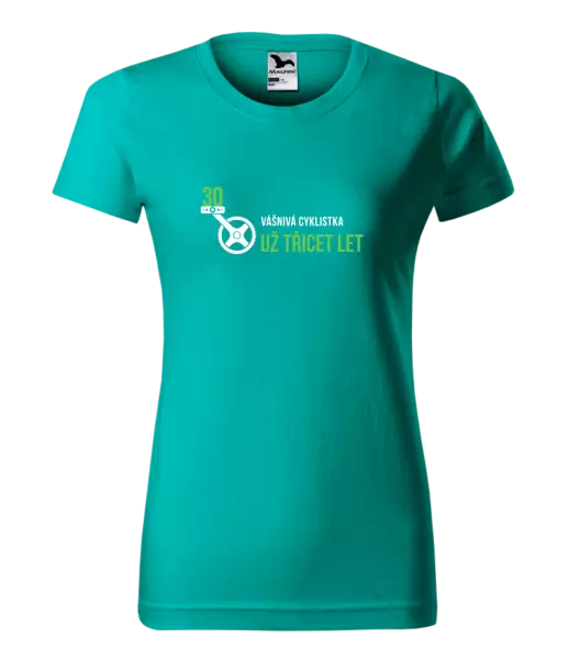 Dámské narozeninové tričko Vášnivá cyklistka už x let