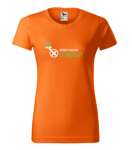 Dámské narozeninové tričko Vášnivá cyklistka už x let