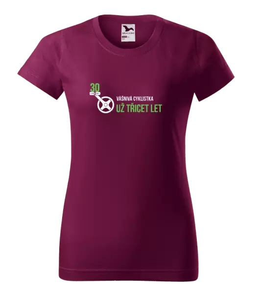 Dámské narozeninové tričko Vášnivá cyklistka už x let