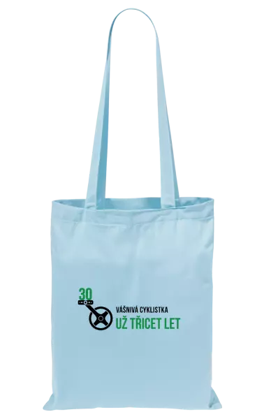 Látková taška Vášnivá cyklistka už x let