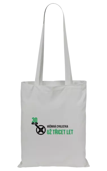 Látková taška Vášnivá cyklistka už x let