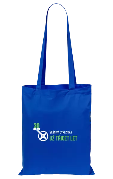 Látková taška Vášnivá cyklistka už x let