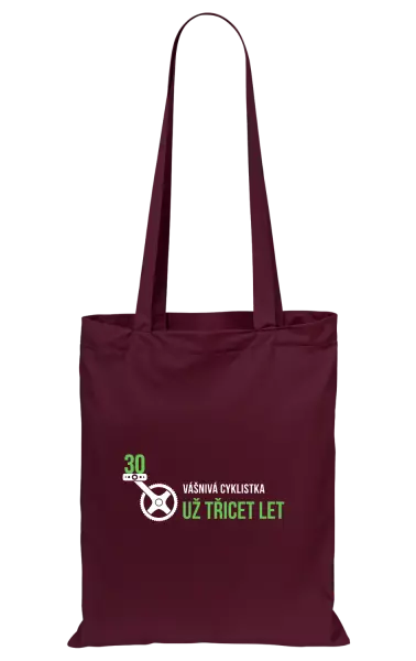 Látková taška Vášnivá cyklistka už x let