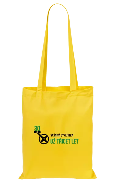 Látková taška Vášnivá cyklistka už x let