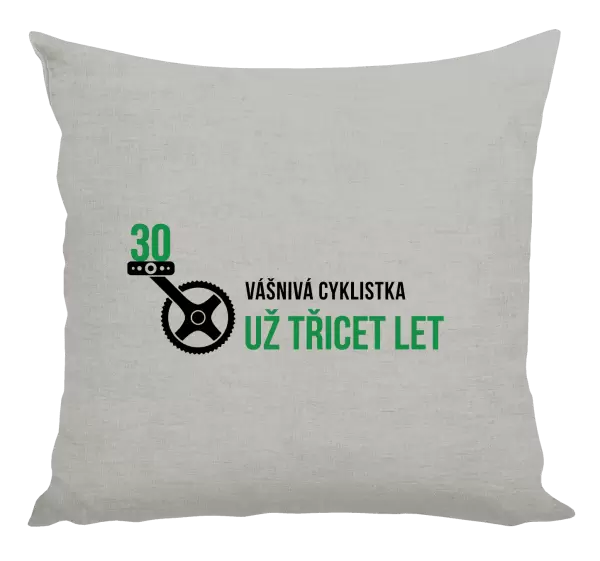 Polštář Vášnivá cyklistka už x let