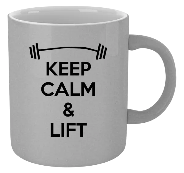 Metalický hrnek Keep calm and lift