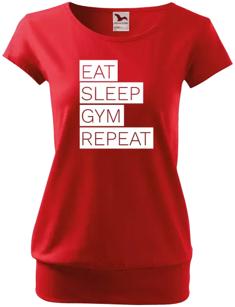 Dámské tričko Eat, Sleep, Gym, Repeat