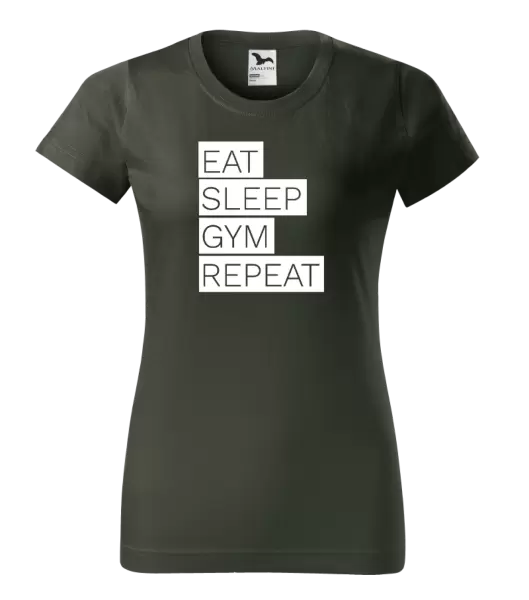 Dámské tričko Eat, Sleep, Gym, Repeat