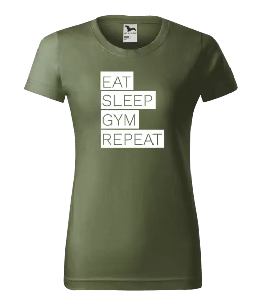 Dámské tričko Eat, Sleep, Gym, Repeat
