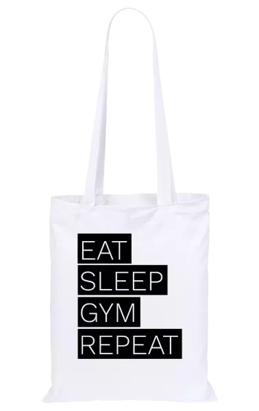 Látková taška Eat, Sleep, Gym, Repeat