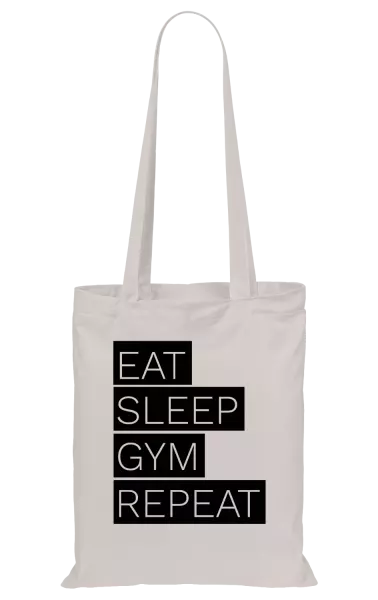 Látková taška Eat, Sleep, Gym, Repeat