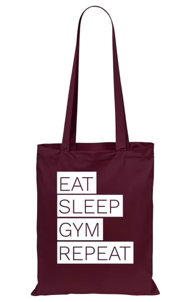 Látková taška Eat, Sleep, Gym, Repeat