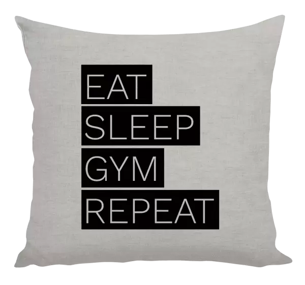 Polštář Eat, Sleep, Gym, Repeat