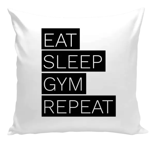Polštář Eat, Sleep, Gym, Repeat
