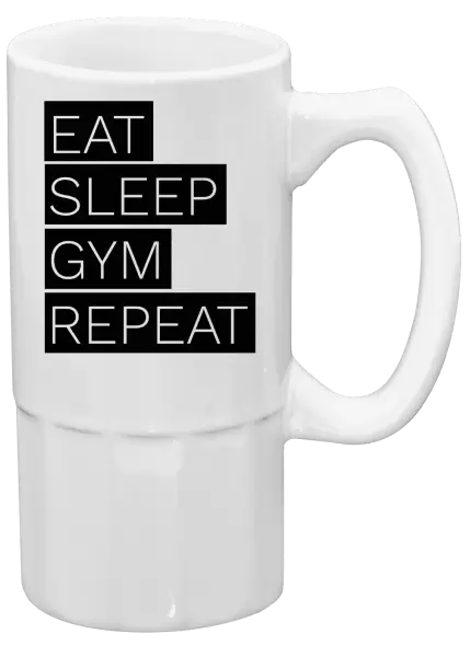 Půllitr Eat, Sleep, Gym, Repeat