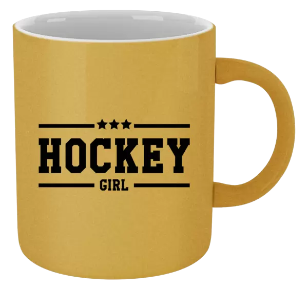 Metalický hrnek Hockey girl