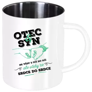 Nerezový hrnek Otec a syn, ze srdce do srdce